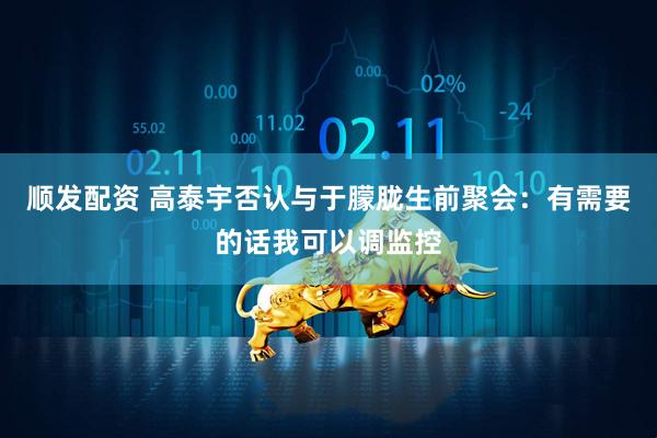 顺发配资 高泰宇否认与于朦胧生前聚会：有需要的话我可以调监控